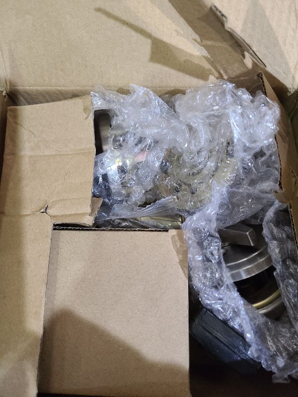 Photo 1 of 1 Set All Keyed Same Entry Door Knobs and Single Cylinder Deadbolt Combo Set for Entrance and Front Door, Keyed Alike Exterior Door Lock Set with Keys, Satin Nickel Deadbolt Lock and Door Knob Set