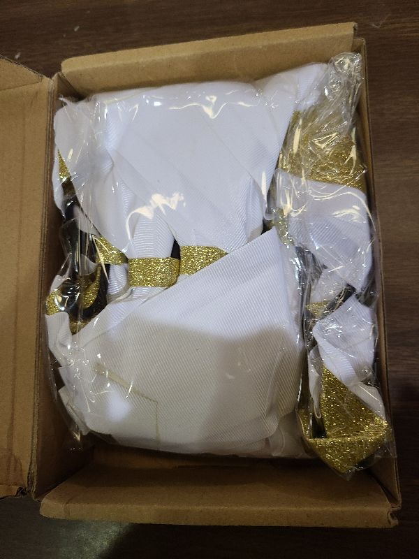 Photo 1 of 10PCS 8" Glitter Hair Bows for Girls - Gold Rhinestones Sequin Bows with Hair Ties, Perfect for School, Sports, Cheerleading