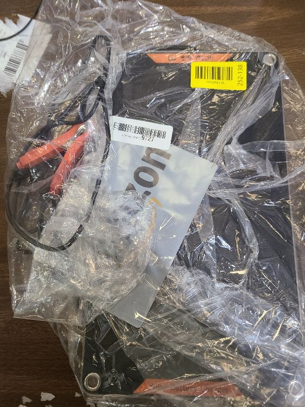 Photo 1 of 12 Volt 10 Watt Solar Car Battery Charger & Maintainer, Solar Panel Trickle Charger, with Alligator Clip& Cigarette Lighter PlugAdapter for Car, Boat, Automotive, Motorcycle, RV