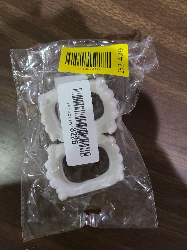 Photo 1 of 12 Pcs White Fake Vampire Teeth Fangs - Halloween Vampire Plastic Teeth for Kids, Fun Cosplay Props, Party Favors and Trick or Treat Accessories