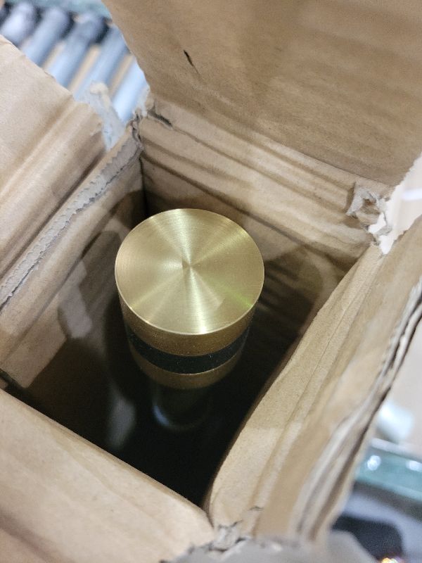 Photo 1 of 1Inch Diameter Single Curtain Rods with Decorative Finials 72-144inch, Warm Gold