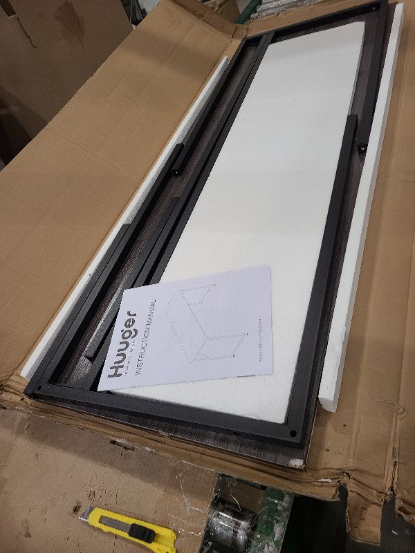 Photo 5 of Huuger Computer Desk, 55 Inch Home Office Desk, Gaming Writing Work from Home Study Desk, Large Legroom, Sturdy Metal Frame, Modern Simple, Grey