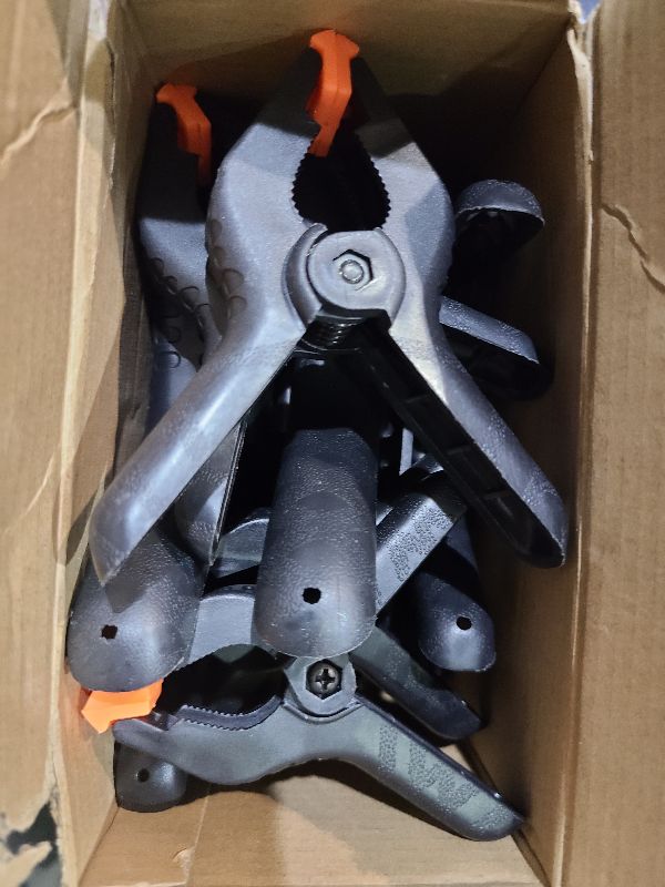 Photo 1 of 10 Pack Spring Clamps Heavy Duty - Assorted Sizes Spring Clips Plastic 6.5 Inches, 4.5 Inches, 3.5 Inches Set - Backdrop Clips Small Clamps For Crafts Woodworking Background