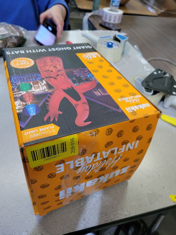 Photo 1 of 1PCS 12FT Giant Halloween Inflatables Decoration Ghost with 3-Colored Flame Rotation LED Light Spooky Halloween Decorations Outdoor Blow Up Yard Decoration for Home Lawn Holiday Party