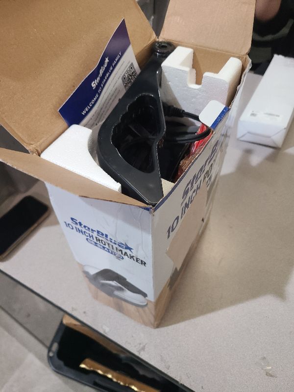 Photo 1 of 10inch Roti Maker by StarBlue with FREE Roti Warmer and Removable Handle - The automatic Stainless Steel Non-Stick Electric machine to make Indian style Chapati, Tortilla, Roti AC 110V 50/60Hz 1200W