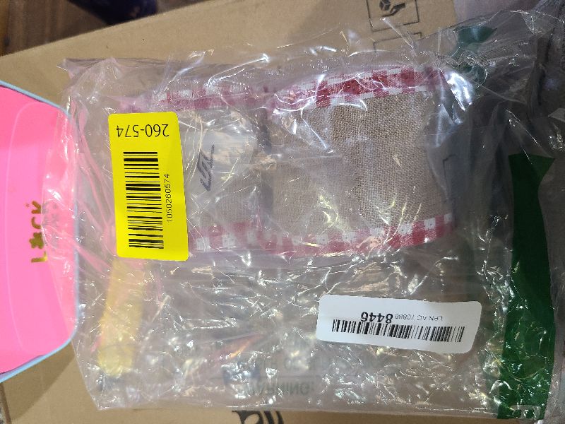 Photo 1 of 2 Rolls Christmas Buffalo Plaid Wired Edge Ribbons Christmas Tree Burlap Fabric Craft Wrapping Ribbon with Checkered Edge, 216 Inch(2.5 Inch Width,Red and White)