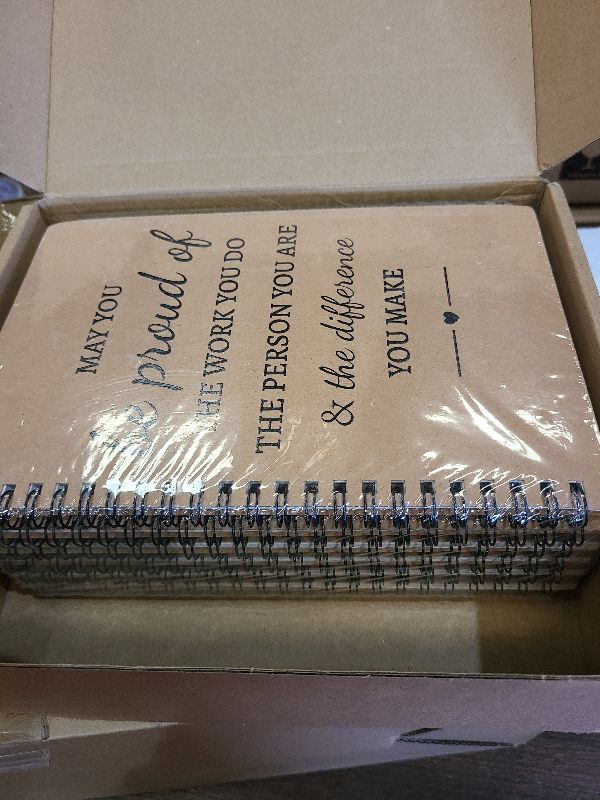 Photo 1 of 12 Pcs A5 Inspirational Spiral Notebook Bulk Appreciation Gift 6x8 Inch Motivational Notepad 100 Page/50sheet Lined College Ruled Journal for Employee Coworker Teacher Nurse(Brown)