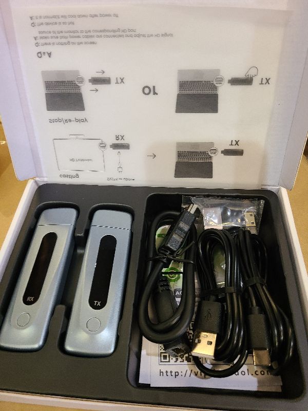 Photo 1 of 2025 Upgraded Wireless HDMI Transmitter and Receiver 328FT/100M, Plug & Play Portable 5G+2.4G Wireless HDMI Extender Kit for 4K Decode Input 1080P Output, for Audio to Monitor from Laptop/TV Box