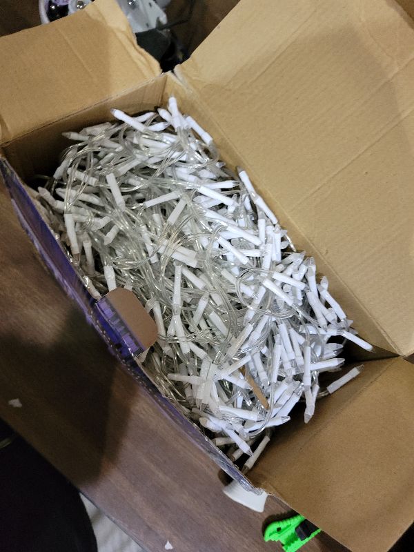 Photo 1 of 132FT 1332 LED Outdoor Christmas Lights - 296 Ice Drops, 12 Pro Modes with Timer Memory & Brightness, Waterproof Hanging Ice String Light for Holiday Wedding Garden Fence House Decor (Cool White)