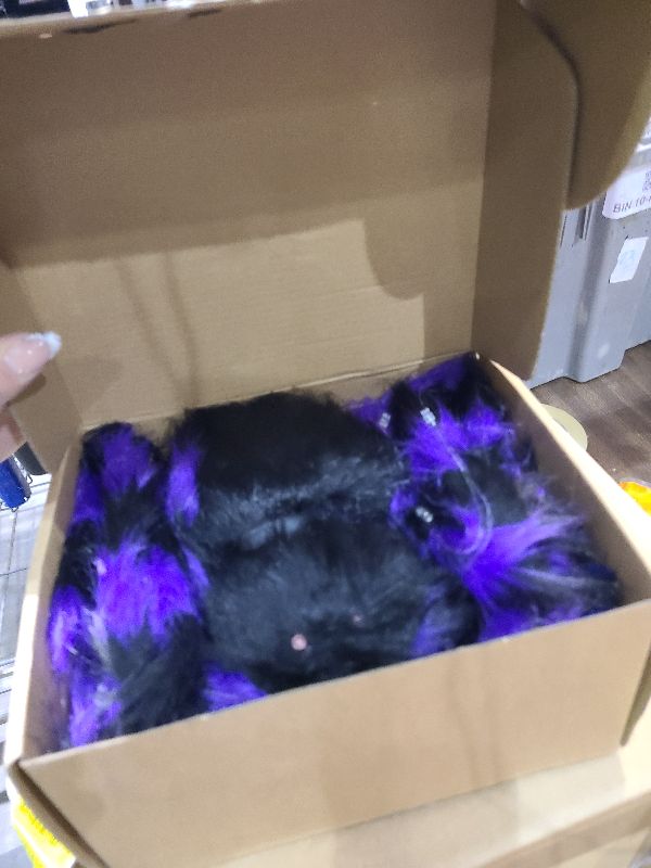 Photo 1 of 2 Pack 50" Halloween Light Up Spiders, Giant Hairy Spider Decorations with Blue and Purple LED Lights, Scary Indoor Outdoor Halloween Decor for Yard Porch Tree Party Haunted House