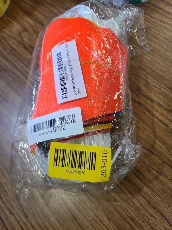 Photo 1 of 105ft Pennant Banner Flags, 7"x10" Fluorescent Multicolor Safety Flagging Warning Banner for Construction Site/Traffic Control/Boundary Barrier Signs, Perimeter Marking Flags on String, 45 Pcs