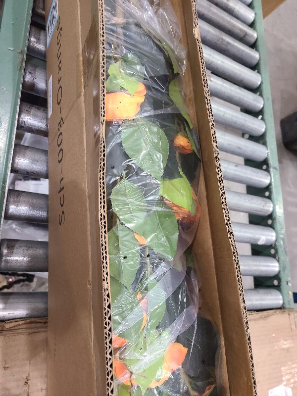 Photo 1 of 2 Pack 39" Artificial Camellia Tree, Realistic Fake Plants with 24 Orange Flowers for Indoor, Outdoor, Home, Front Door, Christmas, or Winter Decor-Orange