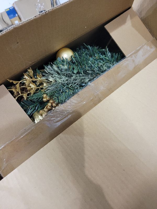 Photo 1 of 2 Pack Prelit Outdoor Christmas Tree 30 Inch, Remote Control Battery Operated with 100 Warm White Multi-Color Changing LED Lights, Small Pre-Decorated Green Xmas Tree for Pathway, Porch