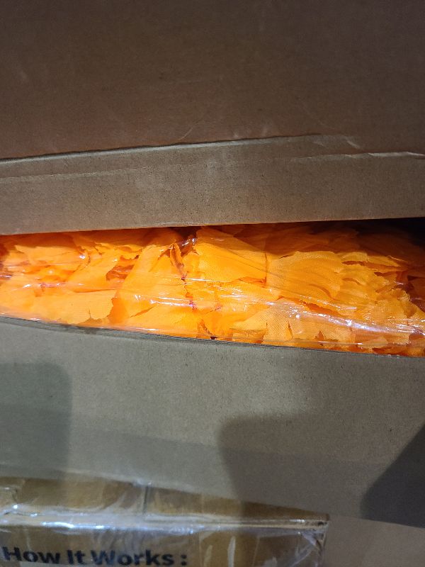 Photo 1 of 100 Pack Artificial Marigold Flower with Stems Mexican False Flowers Cinco De Mayo DIY Marigold Garlands for Dia De Los Muertos Fiesta Party Traditional Decorations(Orange)