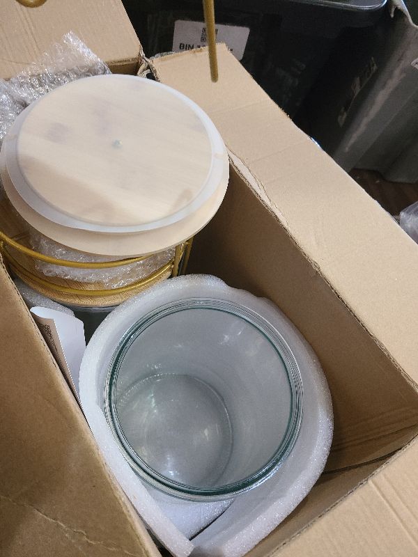 Photo 1 of 1 Gallon Drink Dispenser,2 Pack Glass Beverage Dispenser With Stand,Juice Containers with Lid for Party,Drink Dispensers for Parties With Spigot for Lemonade/Soda/Tea