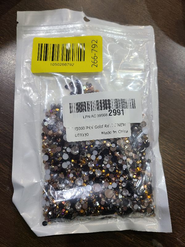 Photo 1 of 15000 Pcs Gold Resin Rhinestones for Crafting, Flatback 2-6 mm Gems Jelly Rhinestones, Mixed Sizes Black Bedazzling Gems Crystal for Nail Art Face Makeup Craft DIY Accessories