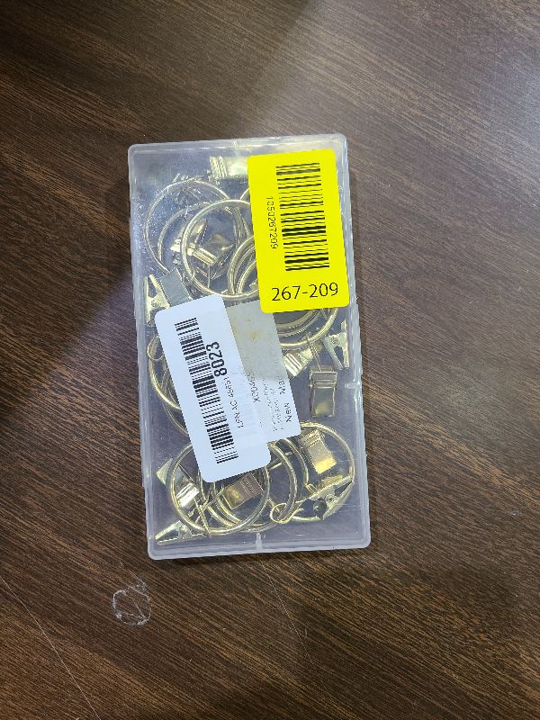 Photo 1 of 16 Pack Curtain Rings with Clips, Window Clip Rings Curtain Hooks Hangers Clip Rings for Hanging Drapery Drapes Bows, Small 1.26 Inch Diameter, Fits up to 1" Rod, Gold