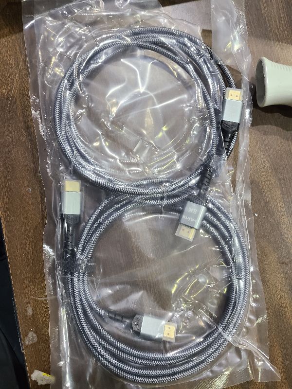 Photo 1 of 10K 8K HDMI 2.1 Cable 2-Pack 6.6FT, Highwings Certified 48Gbps Ultra High Speed Slim HDMI Cord,Support 4K@120Hz 8K@60Hz, HDCP 2.2&2.3, Dynamic HDR,eARC,DTS:X, Compatible with Roku TV/HDTV/PS5/Blu-ray