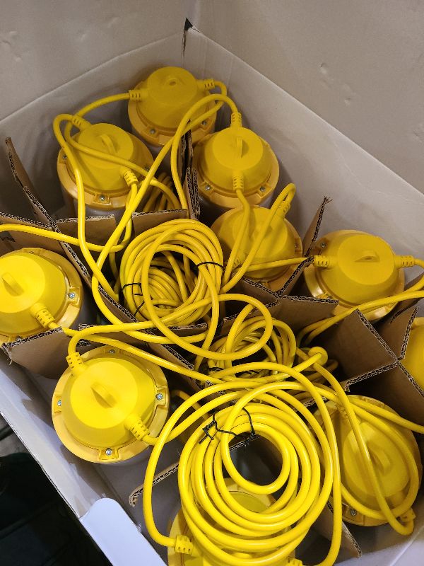 Photo 1 of 100FT LED Construction String Lights, 300W 30000LM Super Bright LED String Work Lights, Construction Temporary Lights for Construction Sites, Temporary Work, Job site, Indoor and Outdoor Lighting