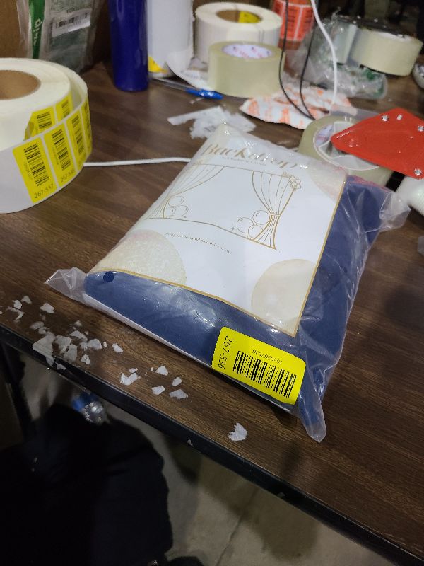 Photo 1 of 10x10ft Navy Blue Tulle Backdrop Curtain with Lights String for Parites, Sheer Backdrop Curtains for Wedding Baby Shower Birthday Party Photo Shoot Decorations