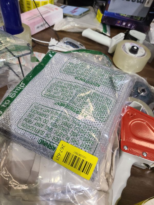 Photo 1 of 10pcs Multipurpose Non Scratch Wire Dishcloth, Reuseable Wire Dishwashing Rags, 3Layer Steel Wool Cleaning Cloths Metal Dish Cloth for Kitchen Office Cookers Dishes Stoves Sinks