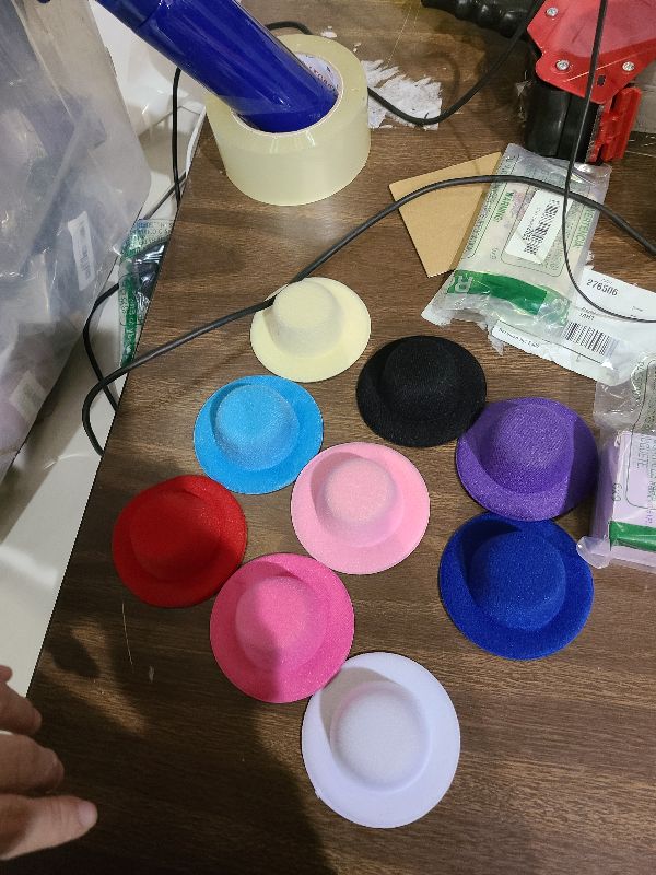 Photo 1 of 12 Colors Mini Formal Hats Miniature Doll Hats Hat for DIY Crafts Hair Accessories Decorate?2.3"/5.8cm)