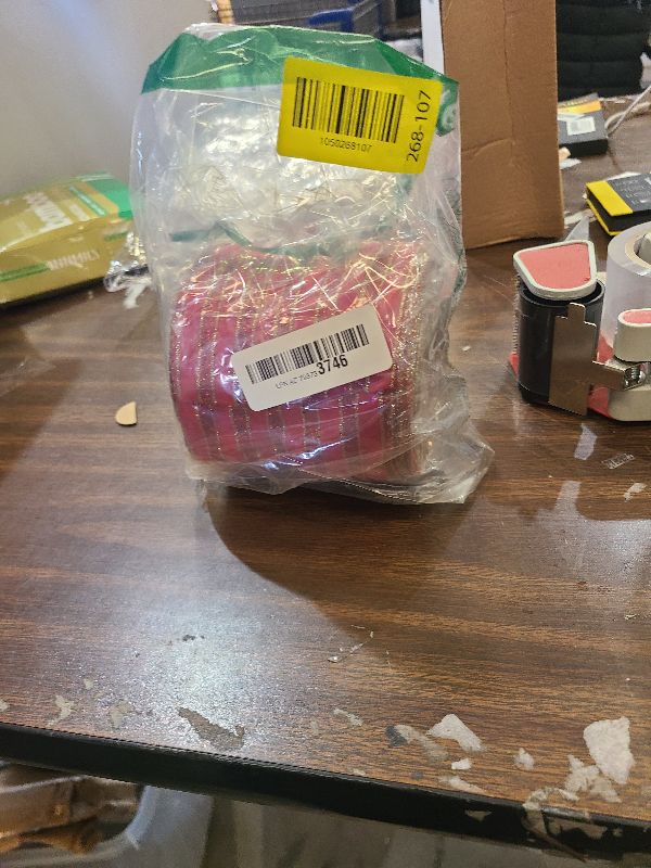 Photo 1 of Syhood Christmas Wired Velvet Ribbon with Gold Edge, Waterproof Wrapping Velvet Decoration Ribbon for Xmas Wreath Bows Floral Craft Ornaments(Red,4 Inch by 15 Yard)