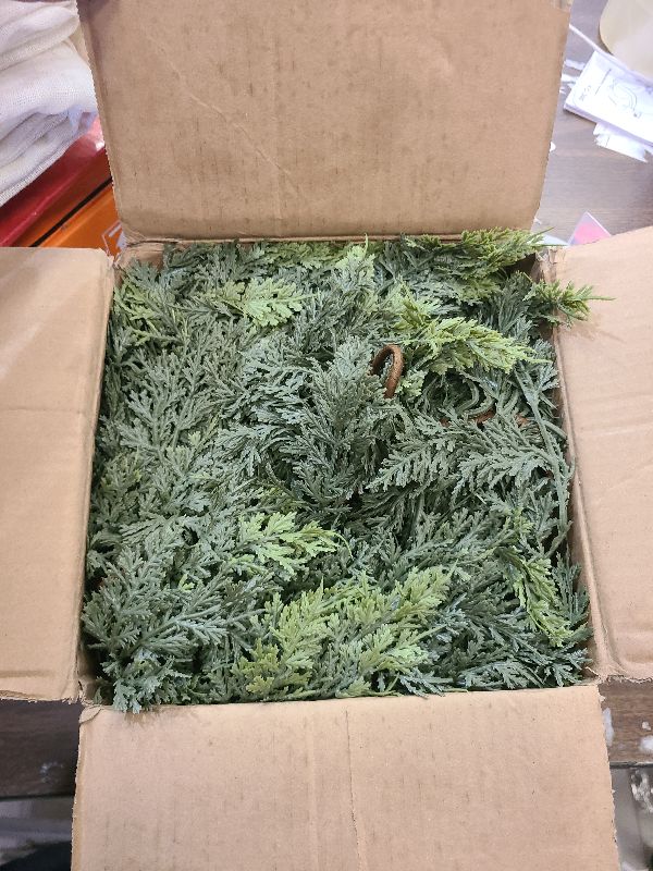 Photo 1 of 12 FT (2 * 6FT) Realistic Artificial Cedar Pine Garland - Thick Lush Full Faux Greenery Garland for Fireplace Mantle, Indoor Outdoor Christmas Holiday Home Party Decorations