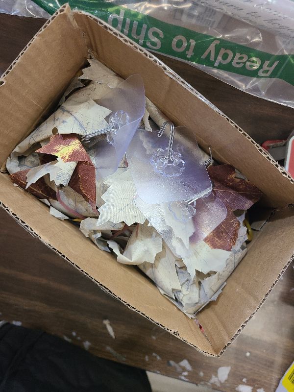 Photo 1 of 2 Pack Fall Maples Leaves Garland Fall Thanksgiving Decorations for Home Total 11.8Ft Fall Leaves Garland Hanging Artificial Autumn Foliage Garlands for Home Wedding Mantle Fireplace Party Christmas