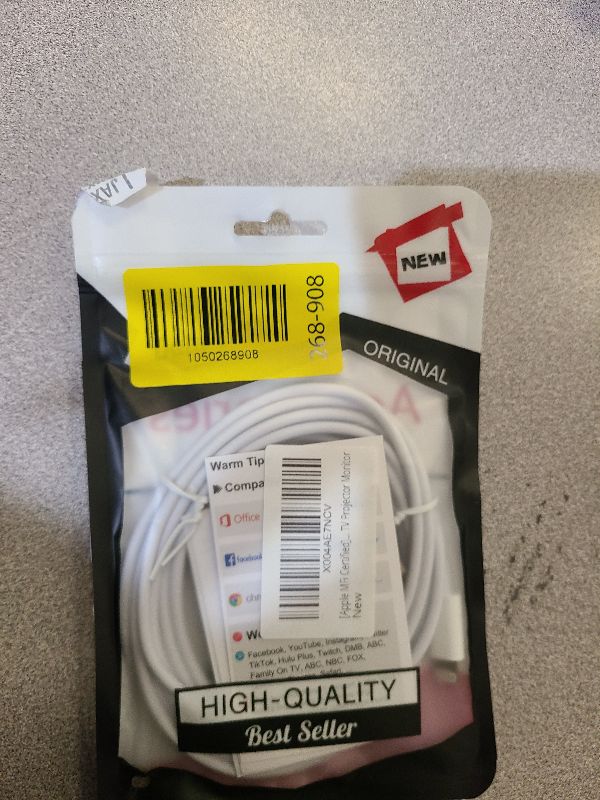 Photo 1 of [Apple MFi Certified] Apple Lightning to HDMI Cable Adapter for iPhone to TV, 1080P Digital AV Adapter Sync Screen Connector Compatible for iPhone 14 13 12 11 Pro Max XS XR X 8 to TV Projector Monitor