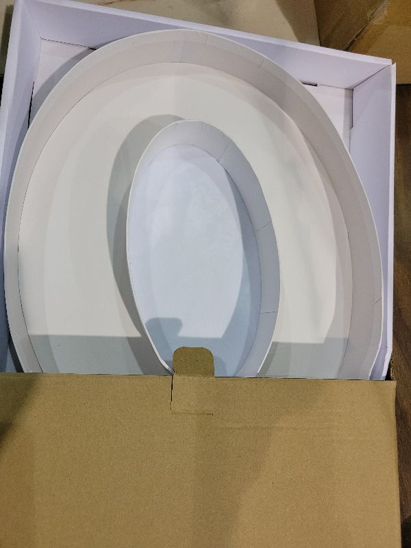 Photo 1 of 12.5inch Fillable Paper Mache Number Letter Cardboard Cutouts Charcuterie Board Food Sweet Cupcake Tray Party Decorative Box (Number 0, White)