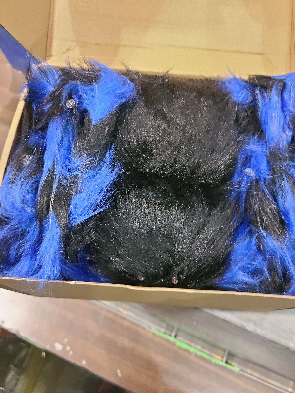 Photo 1 of 2 Pack 50" Halloween Light Up Spiders, Giant Hairy Spider Decorations with Blue and Purple LED Lights, Scary Indoor Outdoor Halloween Decor for Yard Porch Tree Party Haunted House