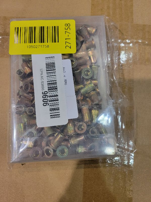Photo 1 of 100PCS #10-32 Rivet Nuts Carbon Steel Zinc Plated Rivets Nutsert Flat Head Rivnut Threaded Inserts Nut (Yellow, #10-32)