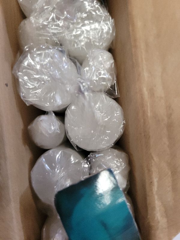 Photo 1 of 12 Pack Halloween Taper Candles - 10 Inch White Ghost Face Smokeless Candles, Long-Lasting 7+ Hour Burn, Premium Wax for Spooky Decor & Parties