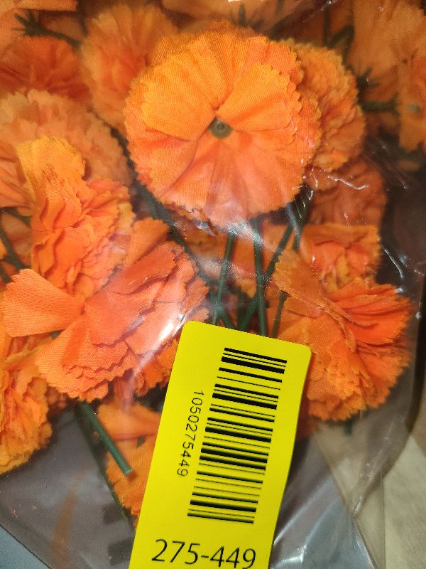 Photo 1 of 100 Pcs Artificial Marigold Flower Heads,Silk Marigold Heads Bulk with Stems,Fake Flowers for Diwali Home Decor, Day of The Dead, Party, Indian Wedding, Halloween Decor, DIY Wreath Garland