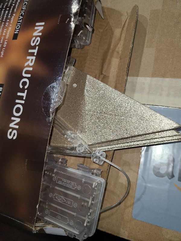 Photo 1 of 2 Pack 26.8 Inch Paper Star Lantern Christmas Decor with Timer, 3D 8 Modes 7-Pointed Star Diwali Hanging Lights, Christmas Decorations Lamp Indoor for Birthday Wedding Party (Champagne)