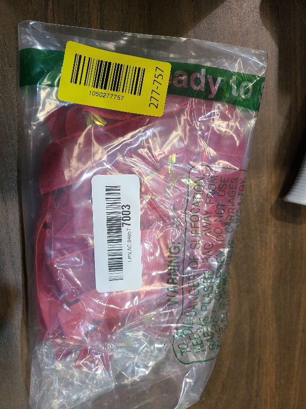 Photo 1 of 12PCS Red Velvet Bows for Christmas Tree, Bows for Christmas Tree, Garland Red Velvet Bow Ornaments for Christmastree with Gold Twist Ties(A)