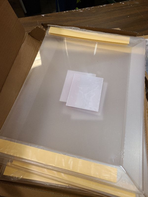 Photo 1 of 12x16 Acrylic Picture Frame, Clear Frameless Photo Frame for Wall Mount, No Drilling Picture Frames with Tape, Pack of 5 Floating Hanging Picture Frames for Home, School, Office