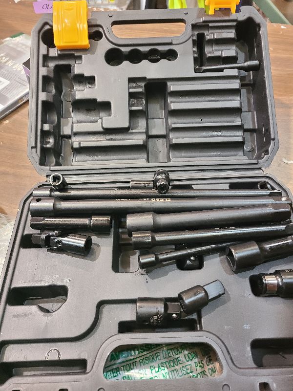Photo 1 of 18-Pieces Impact Socket Extension Set: 1/4", 3/8" & 1/2" Drive Socket Extension Bar, Socket Adapter Set, Swivel Universal Joints & Impact Coupler