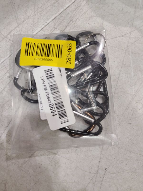 Photo 1 of 20PCS Mini 1.85"/4.7CM Aluminum Carabiners with 10PCS Nickel Metal Key Rings Lightweight D Shape Keychain Clips Small Multipurpose Carabiner Buckles for Indoor Outdoor Use