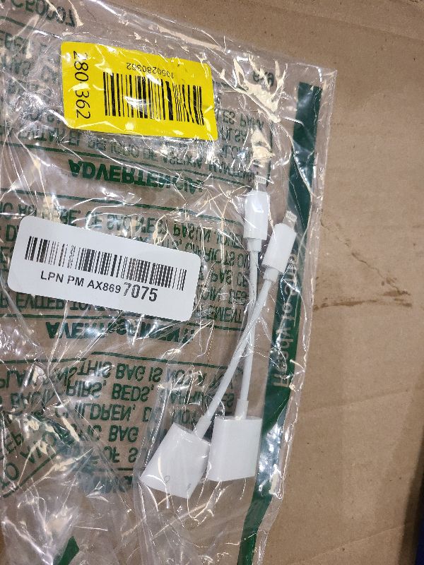 Photo 1 of [Apple MFi Certified] iPhone Headphones Adapter, 2 Pack 2 in 1 Lightning to 3.5 mm Headphone Jack Aux Audio + Charger Cable Splitter Adapter Dongle for iPhone 14 13 12 11 Pro Max XS XR X 8 7 iPad