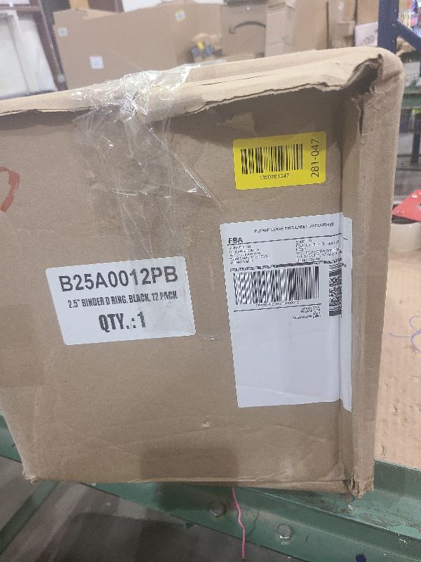 Photo 1 of 12 Pack of 2.5 Inch 3 Ring Binder with Locking Angle D Rings, Professional Heavy Duty Large Storage Binder with Pockets, Fits 8.5 x 11 Inch Sheets, Non-Stick Clear View Cover, Customizable, Black