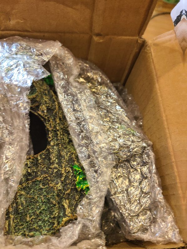 Photo 1 of 2PCS Aquarium Trunk Decoration Small Hollow Tree Trunk Hideout Log Hideaway Fish Tank Resin Wood Ornament Reptile Habitat Cave for Fish and Shrimp to Swim(6.7X 3.3 x 3'')