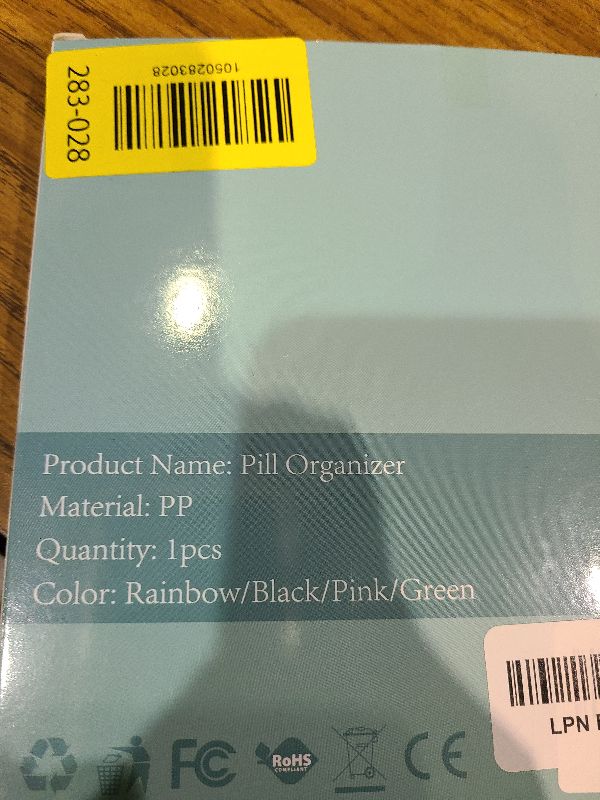 Photo 1 of ?????? ???? ?????????, Thinned and Enlarged 7 Day Pill Organizer, Cute Daily Pill Box with Large Compartment for Travel, Pill Container for Medication, Vitamin, Supplements(Green)