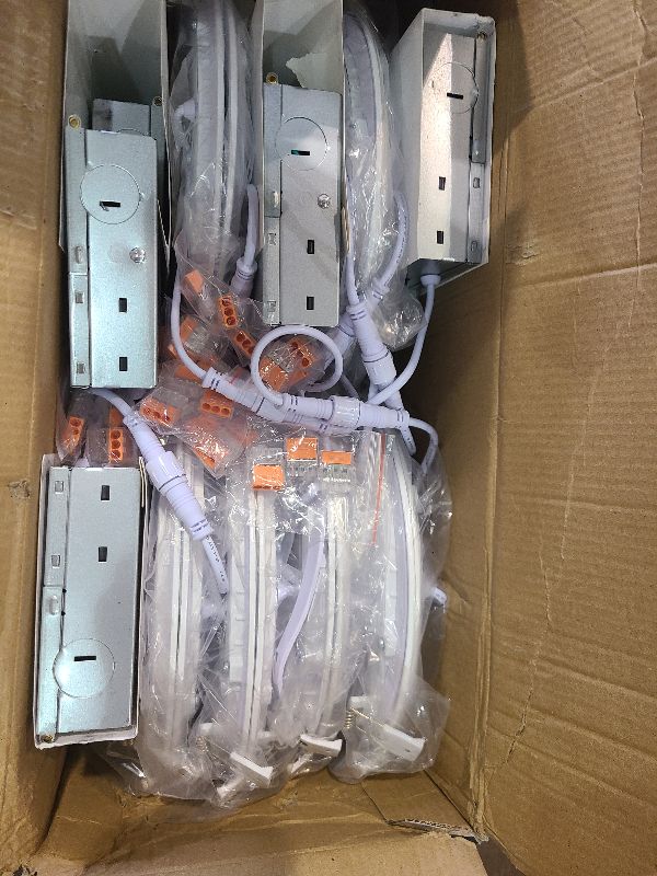 Photo 1 of 12 Pack Recessed Lighting 7 Inch with Junction Box, 5CCT 7 Inch LED Recessed Lights Dimmable 2700K/3000K/4000K/5000K/6000K, 16W 1300lm Ultra Thin Recessed Lighting - ETL and Energy Star Certified