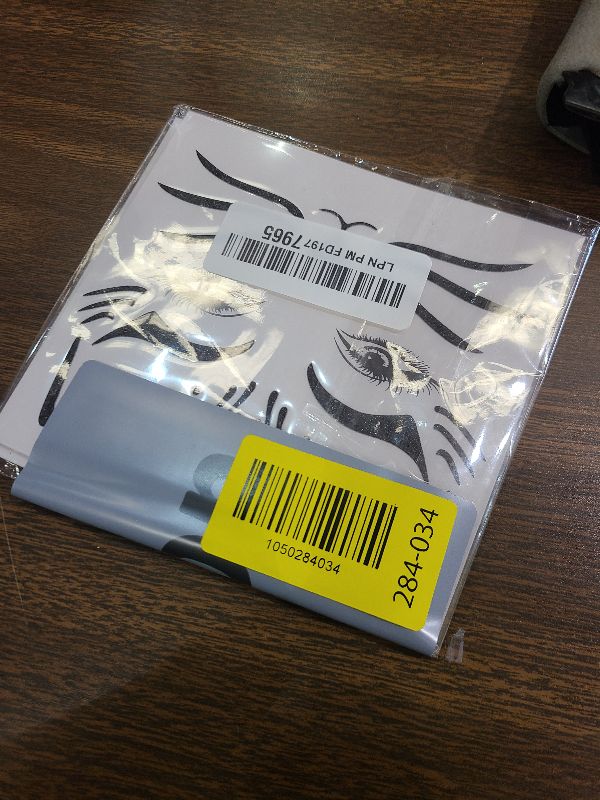 Photo 1 of 2 Pack Halloween Cat Temporary Tattoos - Glitter Halloween Face & Body Stickers for Women, Realistic Animal Skin Decals for Cosplay, Makeup & Festive Looks (4-black cat)