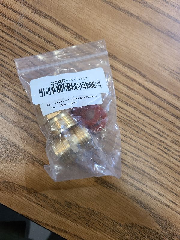 Photo 1 of 2 Pack 3/4 Inch Brass Garden Hose Adapter Male to Male Quick Connector