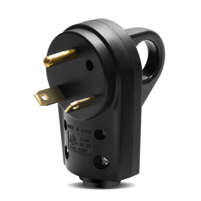 Photo 1 of **MSRP 11.69** 30AMP RV Replacement Male Plug - Heavy Duty NEMA TT-30P Replacement RV Receptacle Electrical Plug with Easy Unplug Handle Design for RV Trailer,ETL Listed (30A Male Plug)