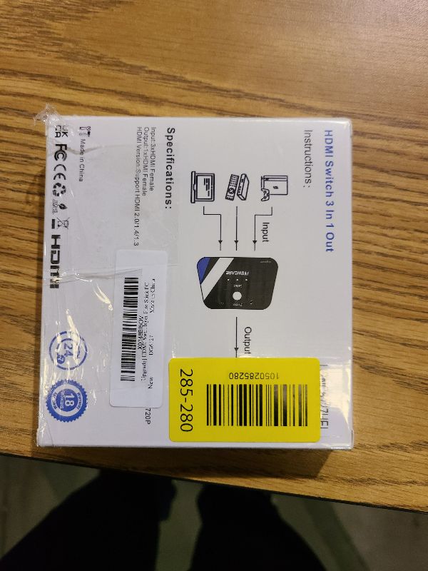 Photo 1 of [Upgrade] HDMI Switch 3 in 1 Out, 4K@60Hz HDMI 2.0 Switch Splitter with 2.6FT Long HDMI Cable, 3-Port HDMI Switcher Selector, Supports 4K 30Hz 3D 1080P HDCP2.2 for PS5 Xbox DVD Player Fire Stick PC