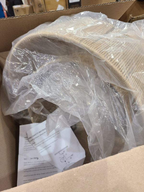 Photo 1 of 20 Inch Boho Caged Ceiling Fans with Lights Flush Mount, Layered Rattan Ceiling Fan with Light Remote Control with Reversible 6 Speeds for Bedroom, Nursery, Living Room, E12 Base, Indoor